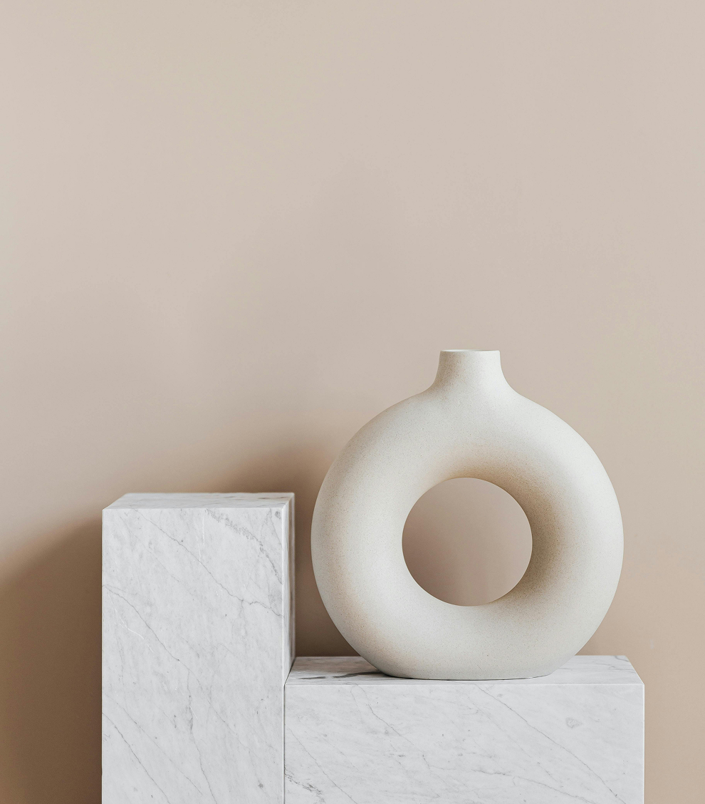 Textured White Vase