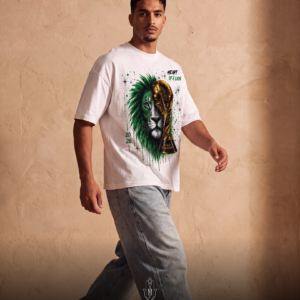 Over Size unisex Lion- white