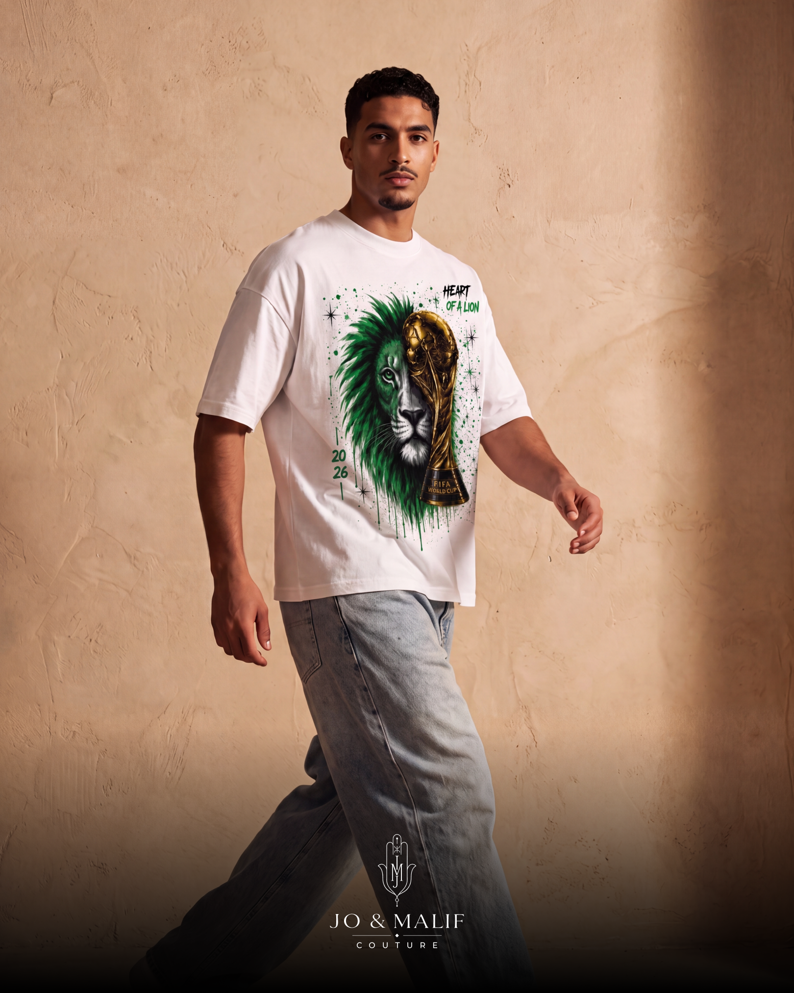 Over Size unisex Lion- white
