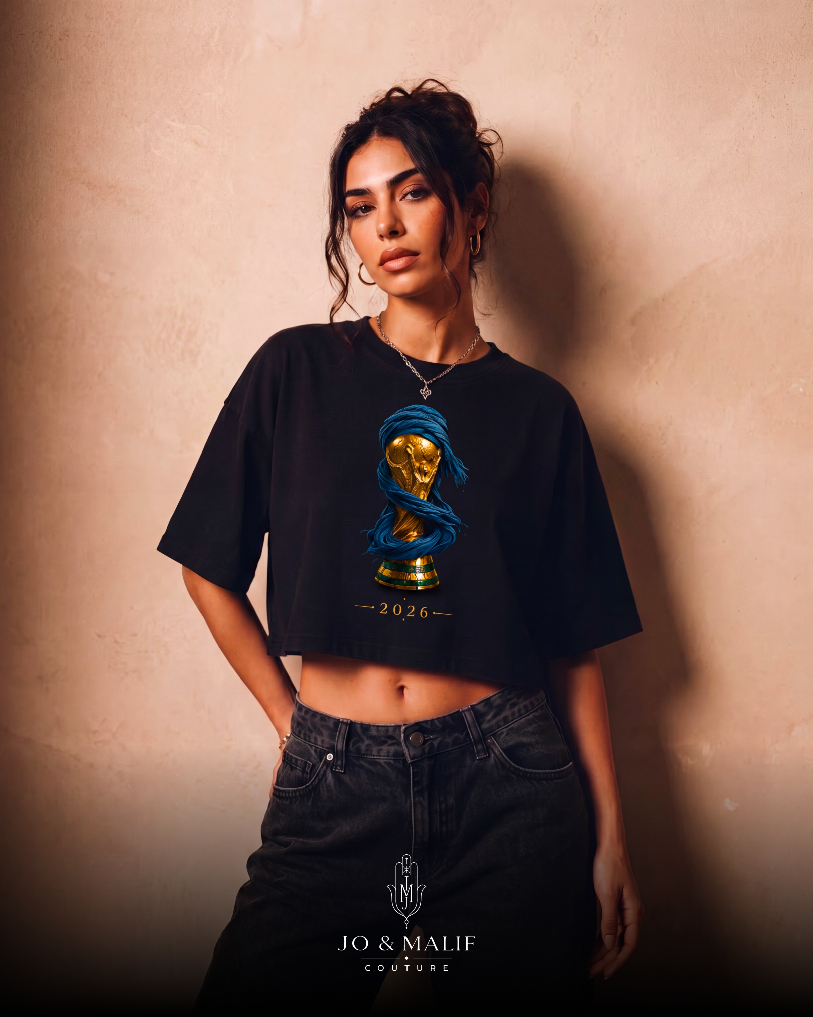 Crop Top World Cup Sahara- Black